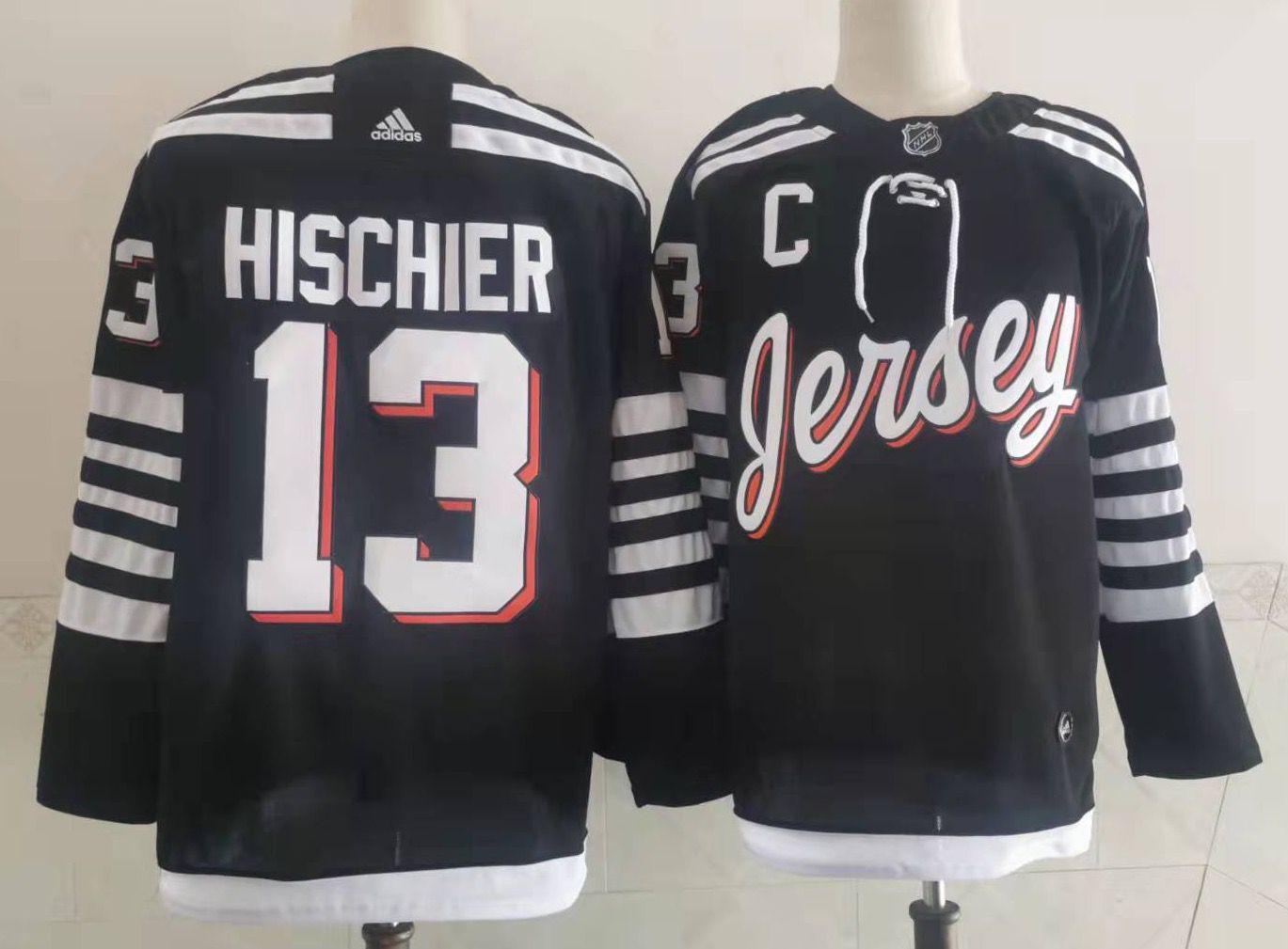 Men New Jersey Devils #13 Hischier Blue New 2022 Adidas NHL Jersey->nashville predators->NHL Jersey